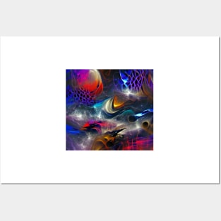 Abstract Space Galaxy Posters and Art